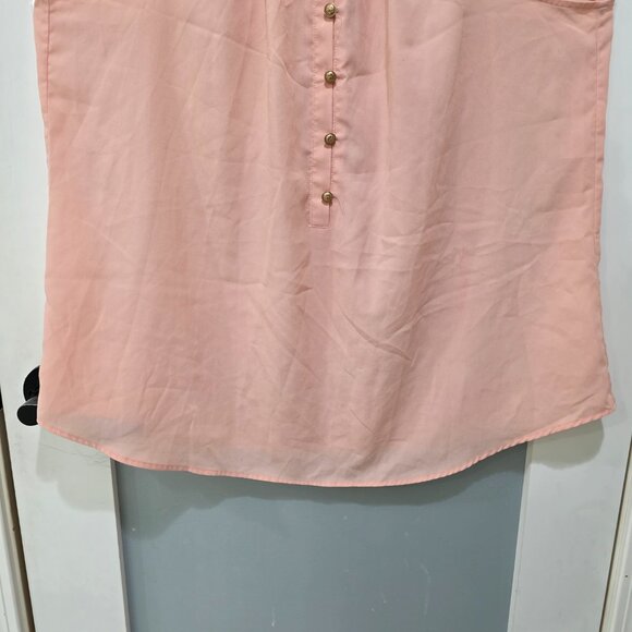 Eva Mendes Womens Sleeveless Tank Top Lot XL Mint Green Pink Button Front Blouse - Picture 13 of 15